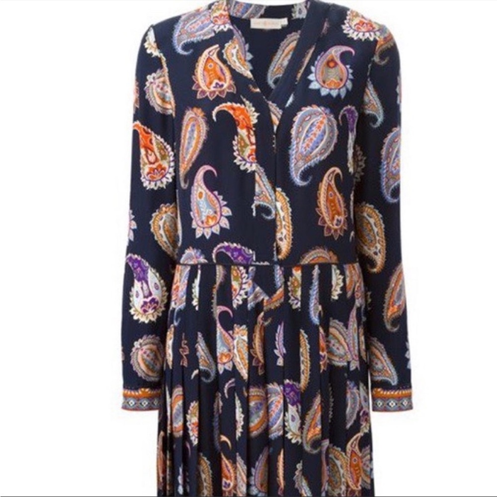Tory burch size 14 silk pleated dress